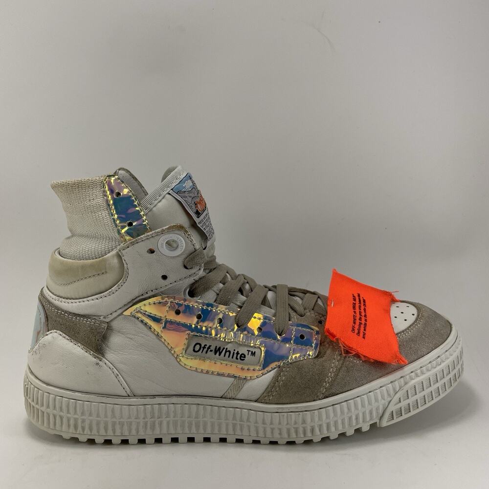 Off-White Off-Court 3.0 High Tops Mens Size 39/US 7 Iridescent White Lace Up